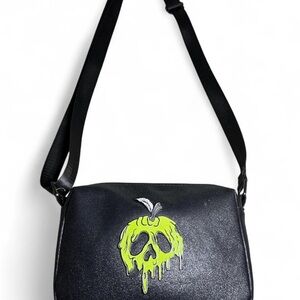 Disney Princess Snow White Villains Poisoned Apple Sparkly Black Crossbody Bag